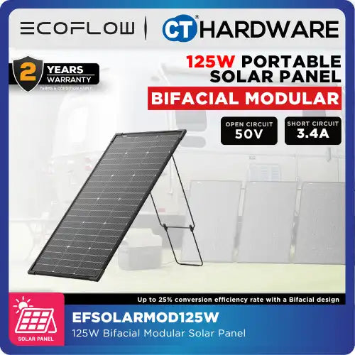 EcoFlow 125W Bifacial Modular Portable Solar Panel