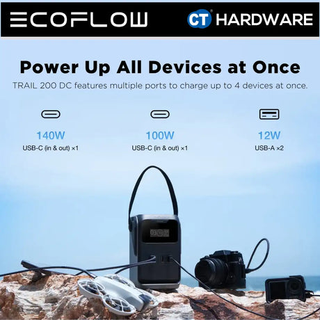 EcoFlow TRAIL 200 DC Portable Power Station (192WH | 220W Output)