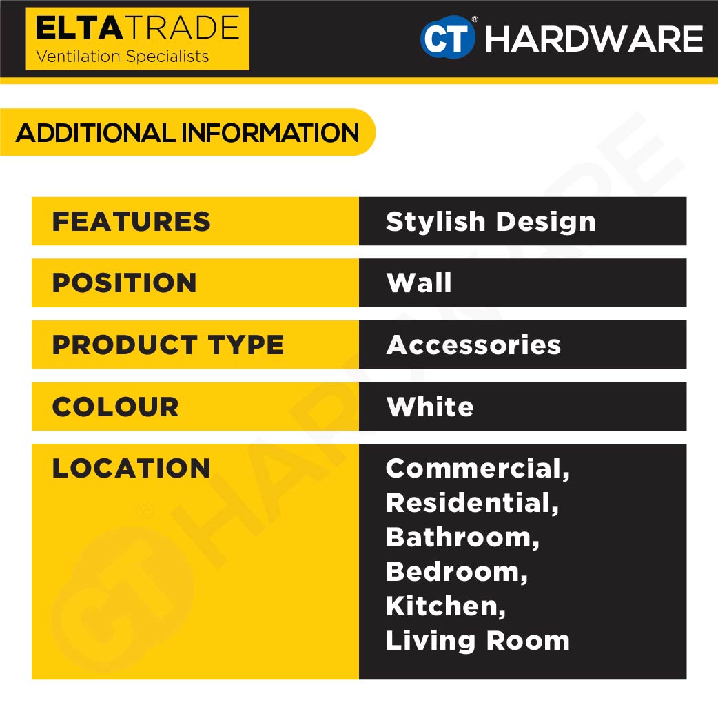 ELTA TRADE EMGB-HPA 200 EXTERNAL METAL GRILLE WITH BACKDRAFT SHUTTER FOR HPA SERIES 200MM