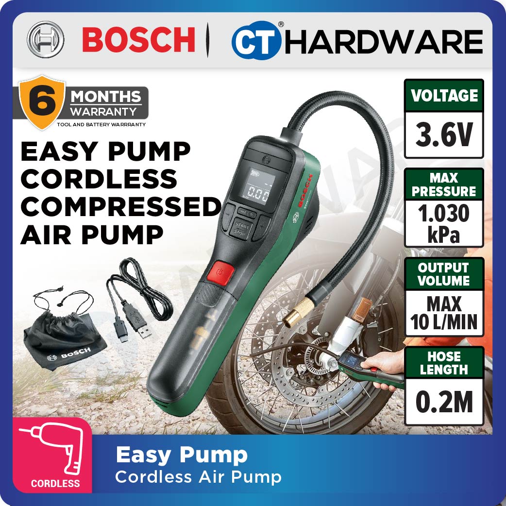 Bosch EASY PUMP Cordless Compressed AIR PUMP | Inflator | Multipurpose Pump For Ball & Bike Tires [0603947080]