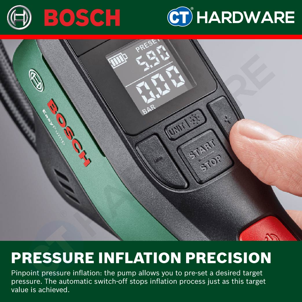 Bosch EASY PUMP Cordless Compressed AIR PUMP | Inflator | Multipurpose Pump For Ball & Bike Tires [0603947080]