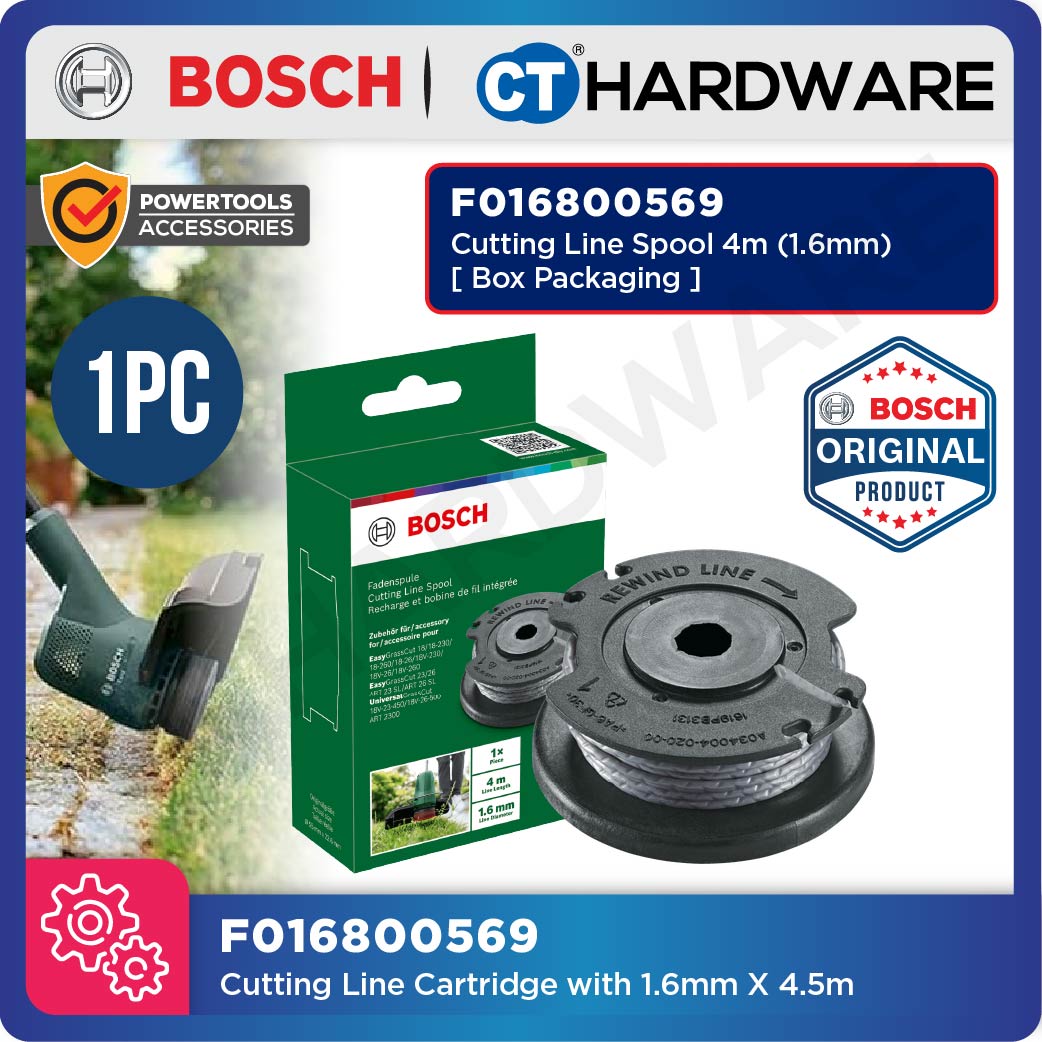 Bosch F016800569 Cutting Line Cartridge Spool with 4.5m x 1.6mm Line for EasyGrassCut