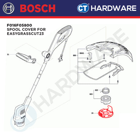 Bosch F016F05800 Original Spool Cover For EasyGrassCut23 - 1PC