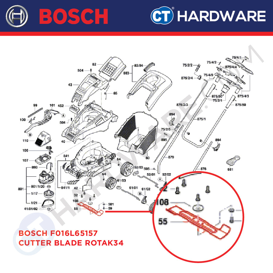 Bosch F016L65157 Replacement Cutter Blade for ROTAK34
