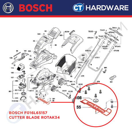 Bosch F016L65157 Replacement Cutter Blade for ROTAK34