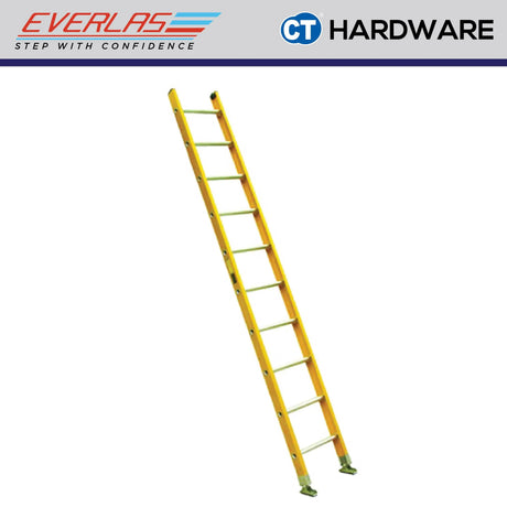 [BYO] Everlas FGS Series Fibreglass Single Pole Ladder 8 Steps - 20 Steps | 150kg Max Load | SIRIM
