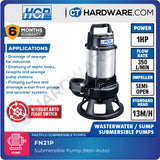 HCP FN21P SUBMERSIBLE SEWAGE EFFLUENT PUMPS 2" | 1/2HP | 200L/M | AUTO [ FN21P ]