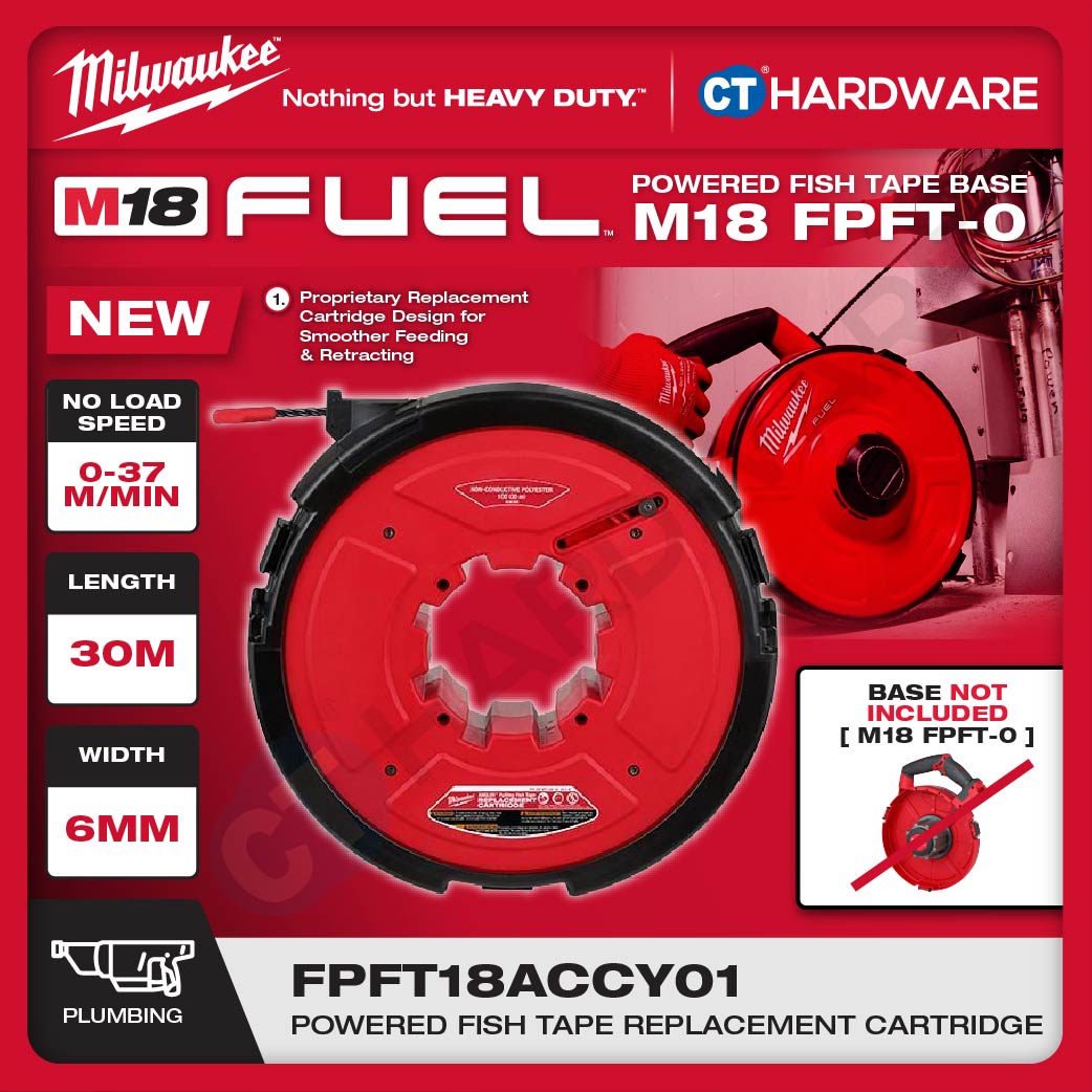 Milwaukee FPFT18ACCY01 Non-Conductive Powered Fish Tape Replacement Cartridge Only [ Base Not Included ]