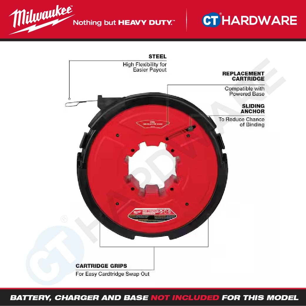 Milwaukee FPFT18ACCY01 Non-Conductive Powered Fish Tape Replacement Cartridge Only [ Base Not Included ]