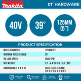 MAKITA GA056GZ CORDLESS FLAT HEAD ANGLE GRINDER 40V | 5" | 9000RPM WITHOUT BATTERY CHARGER [ PADDLE SWITCH ]