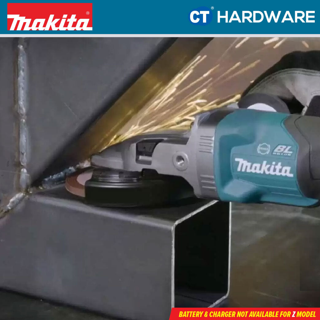 MAKITA GA056GZ CORDLESS FLAT HEAD ANGLE GRINDER 40V | 5" | 9000RPM WITHOUT BATTERY CHARGER [ PADDLE SWITCH ]
