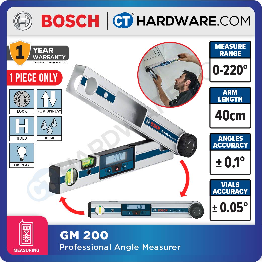 Bosch GAM 220 Professional Angle Measurer 40cm 0-220° [0601076500 | GAM220]