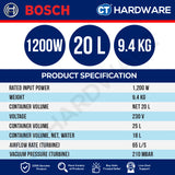 Bosch PRO GAS12-25LS Wet & Dry Vacuum Cleaner 1200W 25L [06019S31L0]