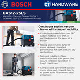Bosch PRO GAS12-25LS Wet & Dry Vacuum Cleaner 1200W 25L [06019S31L0]