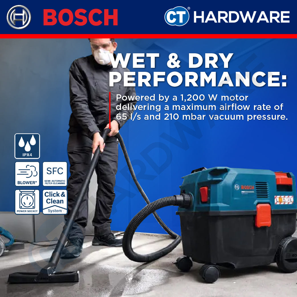 Bosch PRO GAS12-25LS Wet & Dry Vacuum Cleaner 1200W 25L [06019S31L0]