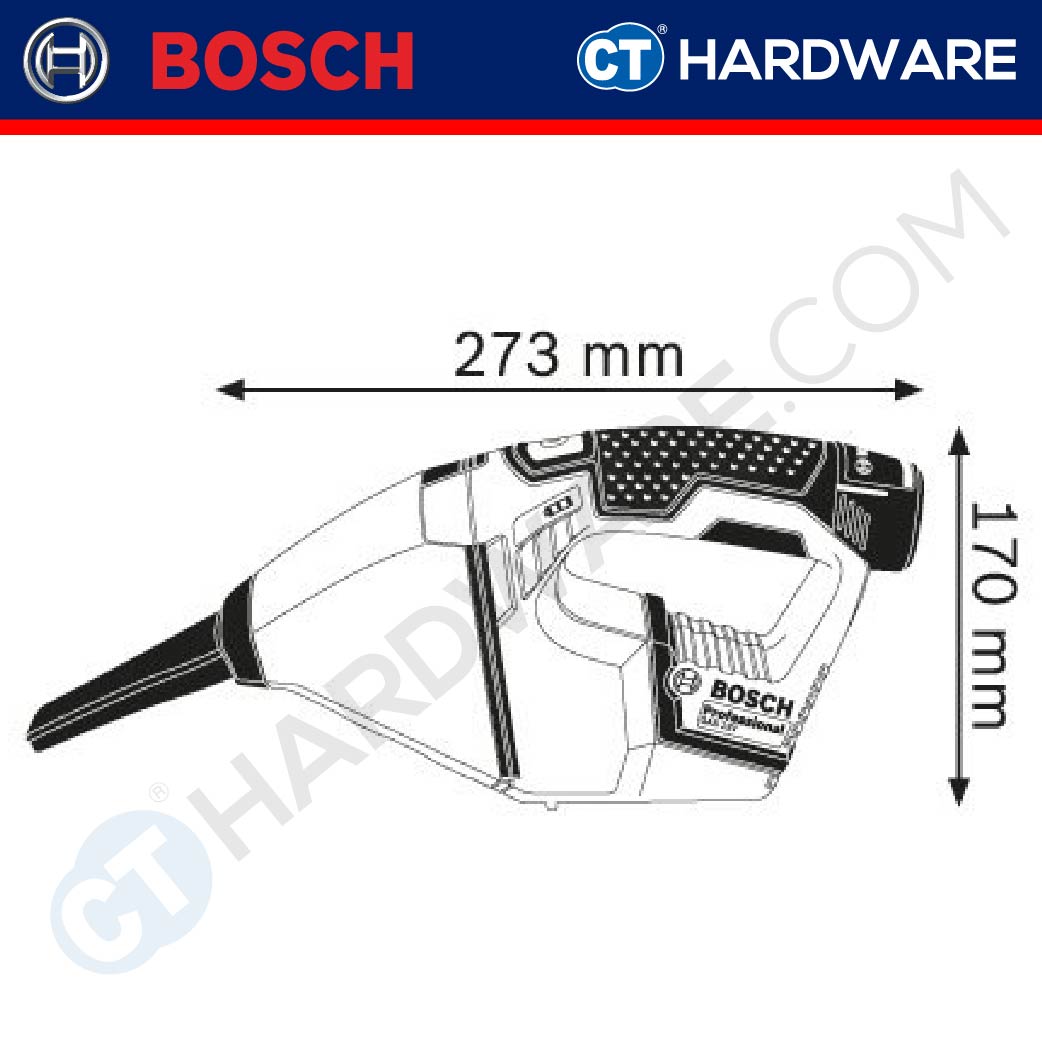 Bosch GAS 12 V-LI Professional Cordless Vacuum Cleaner 12V | SOLO | 1-Battery [GAS12VLISOLO]