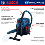 Bosch GAS 15 Professional Wet & Dry Vacuum Cleaner 1100W 15l [06019E50L0 | GAS15]