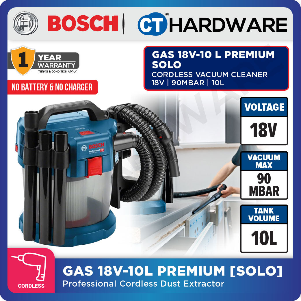 Bosch GAS 18V-10 L PREMIUM SOLO Cordless Vacuum Cleaner 18V | 90MBAR | 10L [ GAS18V10LPREMIUMSOLO ]