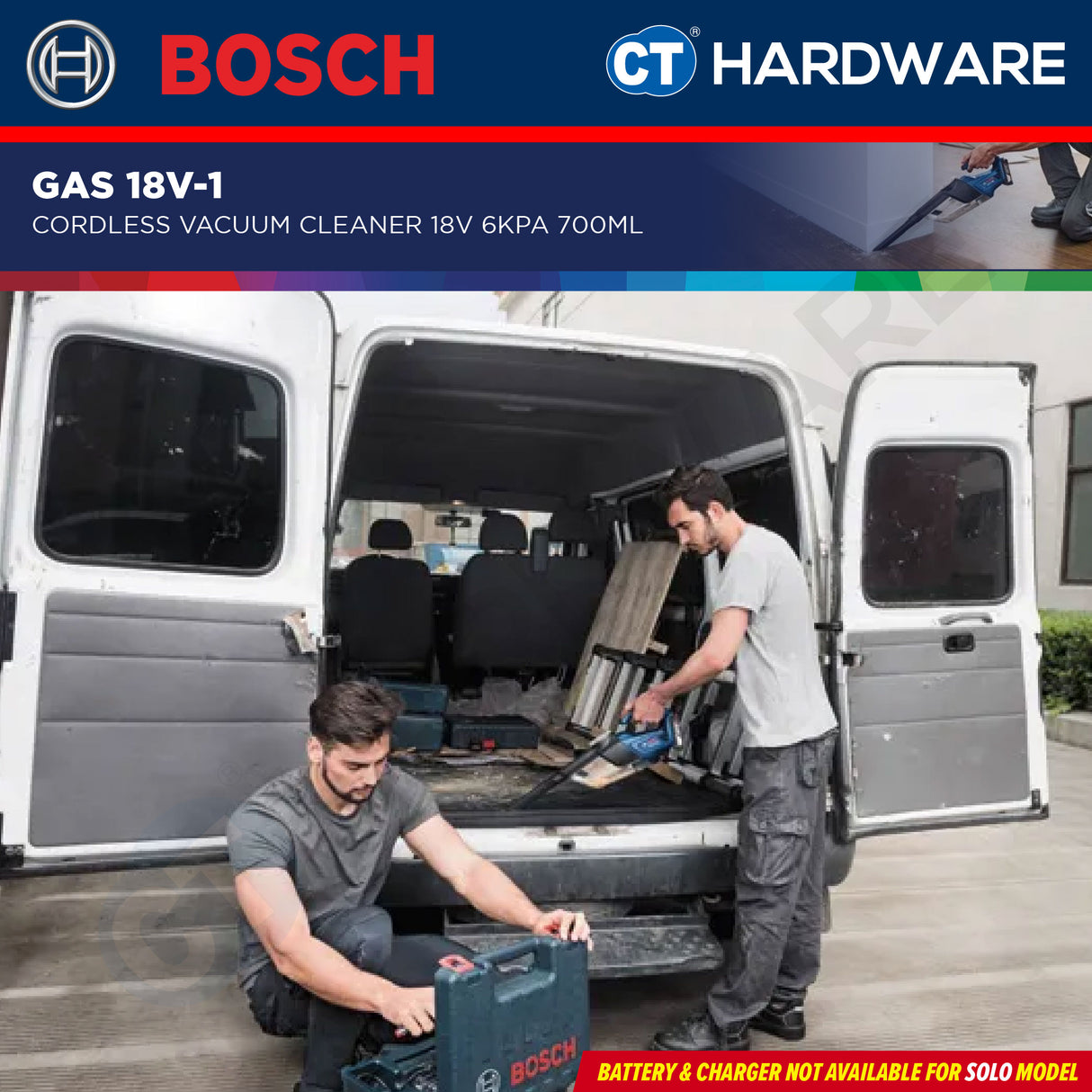 🎁 Bosch GAS 18V-1  Professional Cordless Vacuum Cleaner 18V | SOLO | 1-Battery | 2-Battery [GAS18V1SOLO] (100% off)