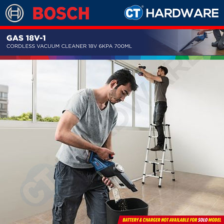 🎁 Bosch GAS 18V-1  Professional Cordless Vacuum Cleaner 18V | SOLO | 1-Battery | 2-Battery [GAS18V1SOLO] (100% off)