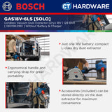 Bosch PRO GAS18V-6LS Cordless Dust Extractor 18V 06019K2180 (Body Only | 1-Battery | 2-Battery)