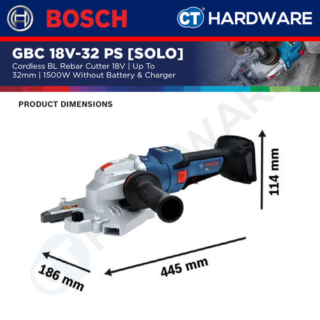 Bosch PRO GBC 18V-32 PS Cordless Brushless Rebar Cutter 18V 32mm Solo [06019S70K0]
