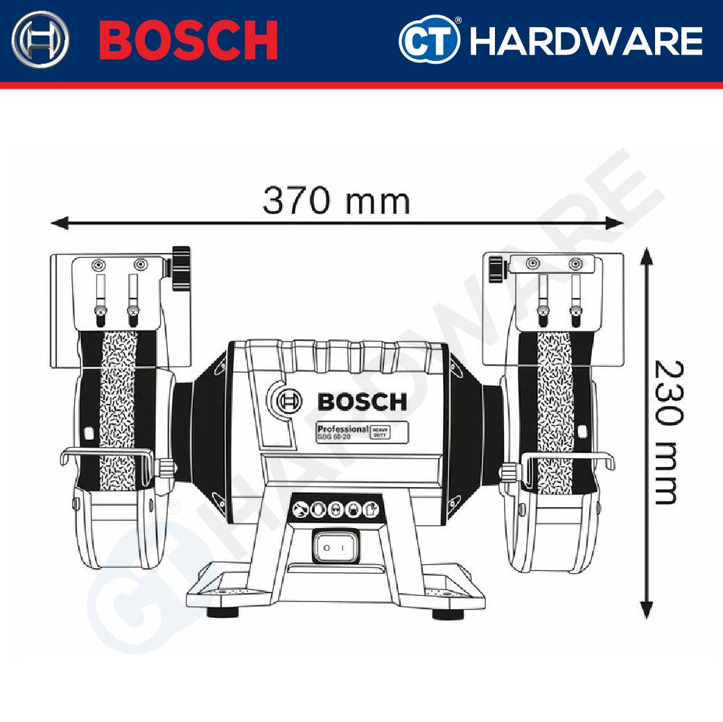 Bosch GBG 60-20 Professional Bench Grinder 600W 200mm [060127A4L0 | GBG6020]