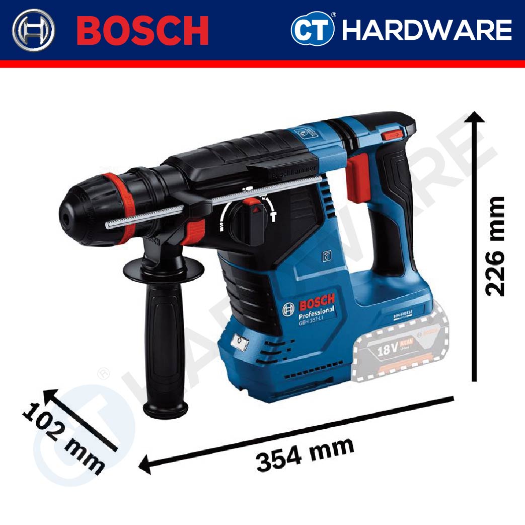 Bosch GBH 187-LI Professional Cordless Rotary Hammer 18V | SOLO | SET [GBH187LI | GBH187LISOLO]