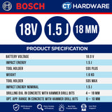 Bosch GBH18V18 Cordless Brushless 2 Mode SDS Plus Rotary Hammer 18V | 18 MM | GBH18V18SOLO | GBH18V18XONECHUCKSOLO