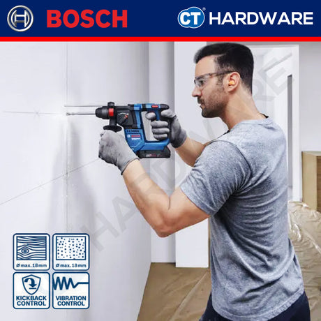 Bosch GBH18V18 Cordless Brushless 2 Mode SDS Plus Rotary Hammer 18V | 18 MM | GBH18V18SOLO | GBH18V18XONECHUCKSOLO