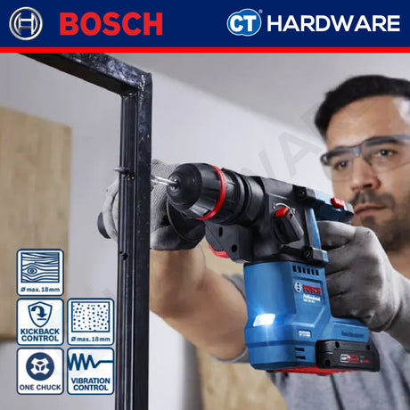 Bosch GBH 18V-18 X ONECHUCK Cordless Brushless 2 Mode SDS Plus Rotary Hammer 18V 18 MM [GBH18V18XONECHUCKSOLO]
