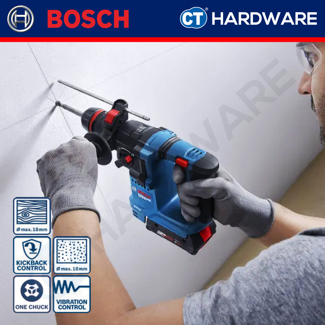 Bosch GBH 18V-18 X ONECHUCK Cordless Brushless 2 Mode SDS Plus Rotary Hammer 18V 18 MM [GBH18V18XONECHUCKSOLO]