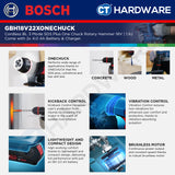 Bosch GBH18V22XONECHUCK Cordless Brushless 3 Mode SDS Plus One Chuck Rotary Hammer 18V | 1.9J