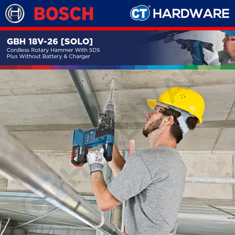 Bosch GBH 18V-26 SOLO Cordless Rotary Hammer 18V SDS Plus, 2.6J Without Battery & Charger, GBH18V26SOLO