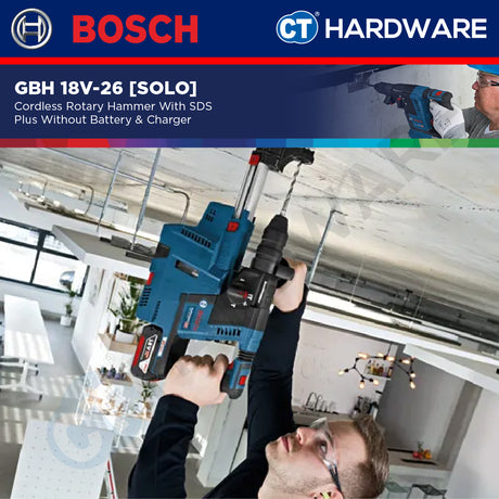 Bosch GBH 18V-26 SOLO Cordless Rotary Hammer 18V SDS Plus, 2.6J Without Battery & Charger, GBH18V26SOLO