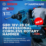 BOSCH GBH 18V-28 CF SOLO Cordless Brushless Rotary Hammer 18V 28MM Hammer Drilling Concrete Stone Masonry [GBH18V28CFSOLO]