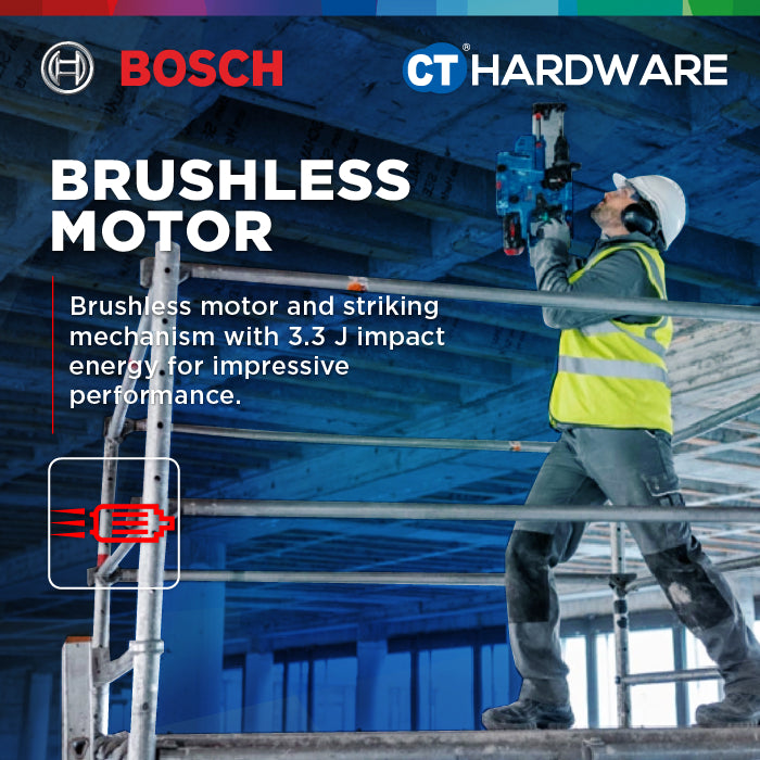 BOSCH GBH 18V-28 CF SOLO Cordless Brushless Rotary Hammer 18V 28MM Hammer Drilling Concrete Stone Masonry [GBH18V28CFSOLO]
