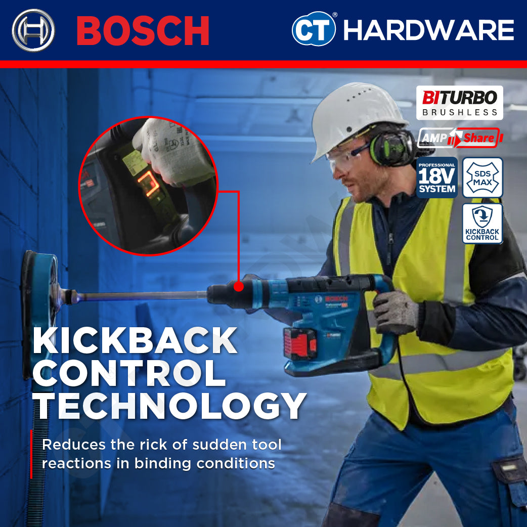 Bosch GBH 18V-40 C SOLO BITURBO Cordless Rotary Hammer with SDS Max 18V 9J [GBH18V40CSOLO]
