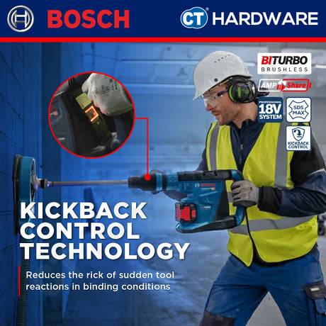 Bosch GBH 18V-40 C SOLO BITURBO Cordless Rotary Hammer with SDS Max 18V 9J [GBH18V40CSOLO]
