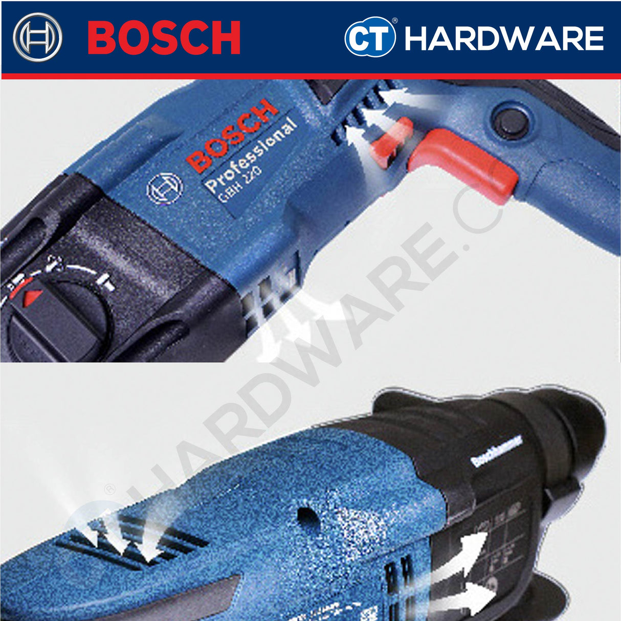 Bosch GBH 2-20 Professional Rotary Hammer with SDS Plus 720W [06112A60L0 | GBH220]