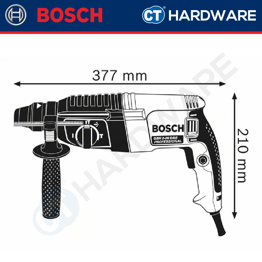 Bosch GBH 2-26 DRE Professional Rotary Hammer with SDS Plus 800W [061125376C | GBH226DRE]