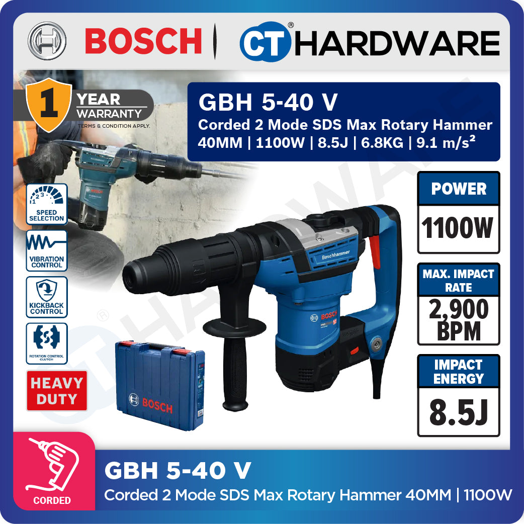 Bosch PRO GBH 5-40 V SDS MAX Rotary Hammer 1100W 8.5J [06112790L0]