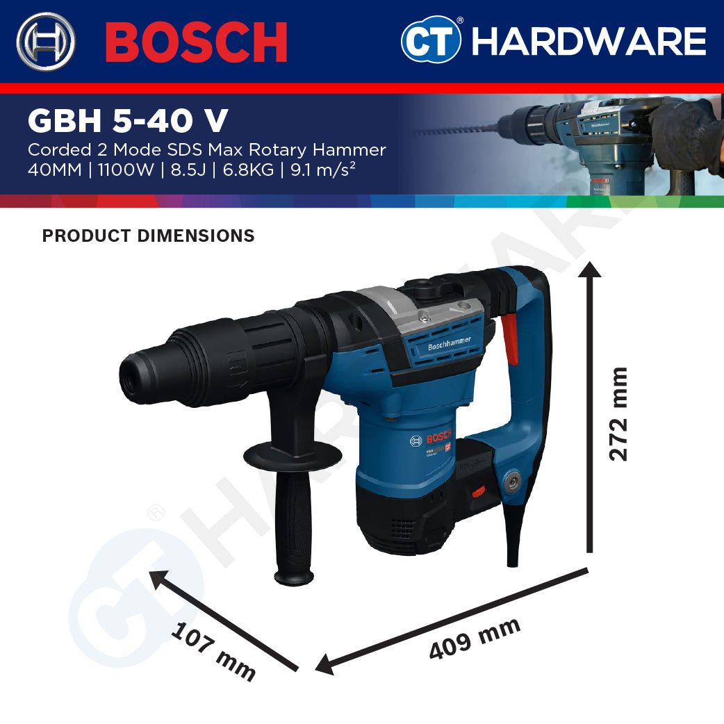 Bosch PRO GBH 5-40 V SDS MAX Rotary Hammer 1100W 8.5J [06112790L0]