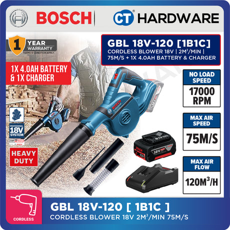 Bosch GBL 18V-120 SOLO Professional Cordless Blower Without Battery & Charger, GBL18V120SOLO