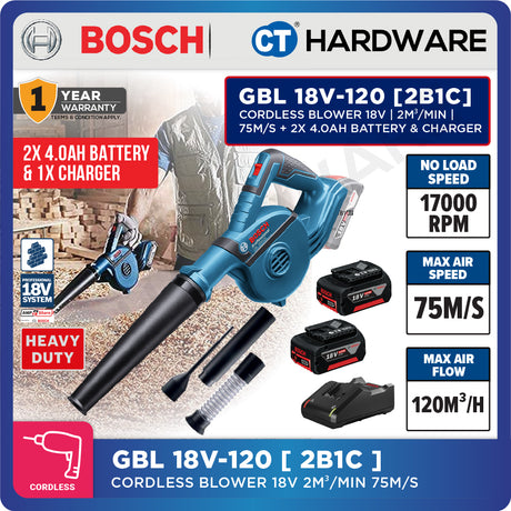 Bosch GBL 18V-120 SOLO Professional Cordless Blower Without Battery & Charger, GBL18V120SOLO