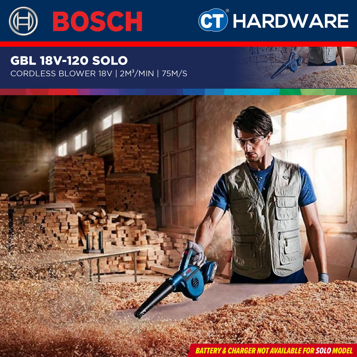 🎁 Bosch GBL 18V-120 SOLO Cordless Blower 18V [06019F51L0 | GBL18V120SOLO] (100% off)