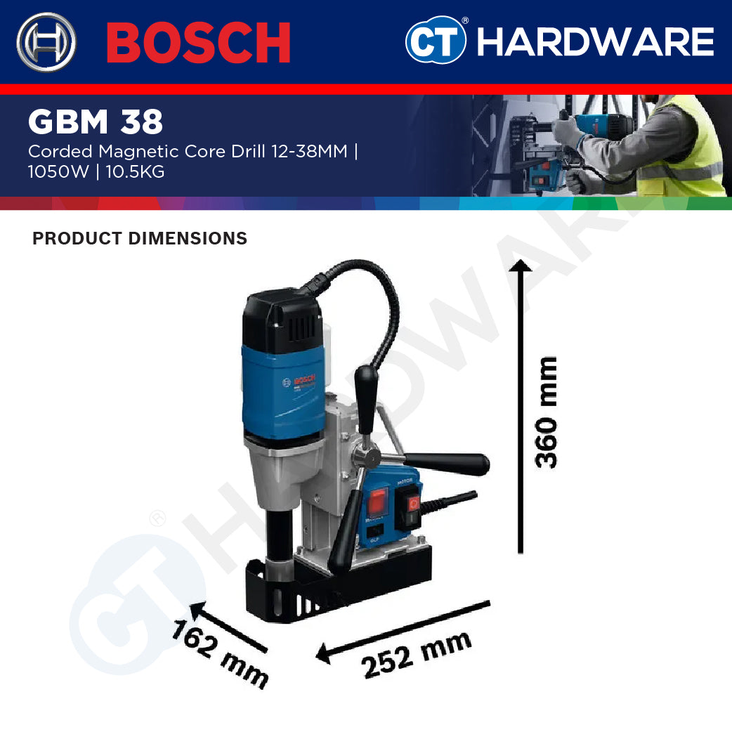 Bosch PRO GBM 38 Magnetic Core Drill 1050W 12-38mm [06011C50L0]