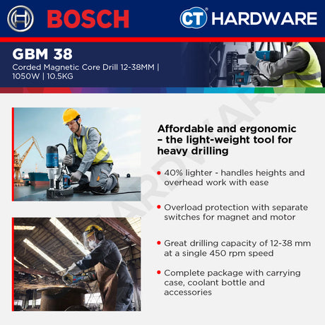 Bosch PRO GBM 38 Magnetic Core Drill 1050W 12-38mm [06011C50L0]