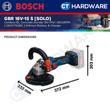 Bosch PRO GBR 18V-15 S Cordless Concrete Grinder 18V 06017762B0 (Body Only | 2-Battery)