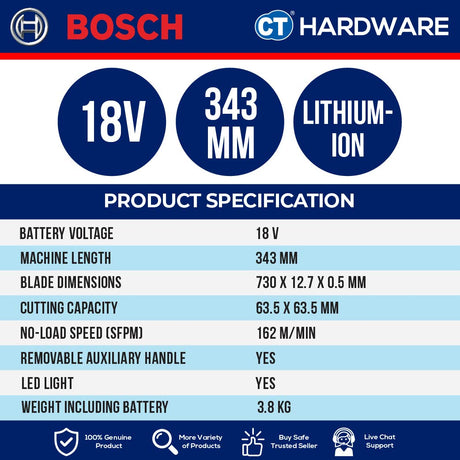 Bosch GCB 18V-63 SOLO Cordless Band Saw 18V | 63.5×63.5MM | Metal Cutting [ GCB18V63SOLO ]